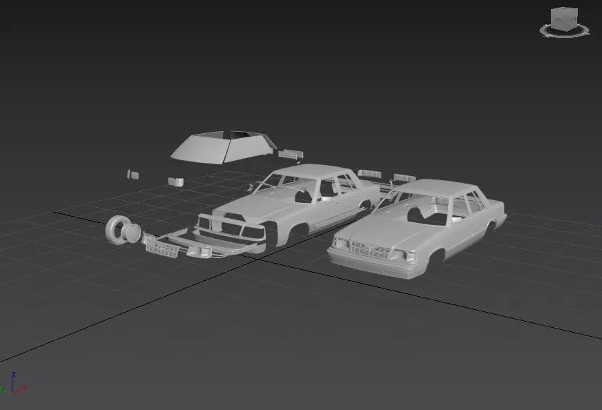 DODGE ARIES K SEDAN 1988 SEPARATED-READY TO PRINT 3D print model
