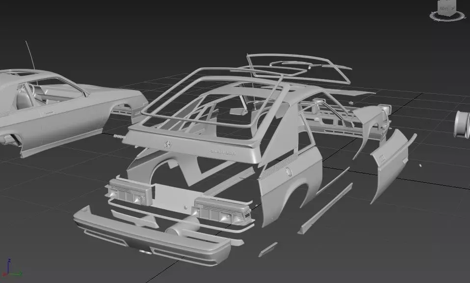 DODGE CHARGER L BODY 1987 SEPARATED-READY TO PRINT 3D print model_9