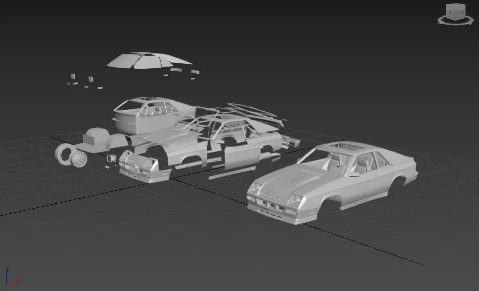 DODGE CHARGER L BODY 1987 SEPARATED-READY TO PRINT 3D print model_3