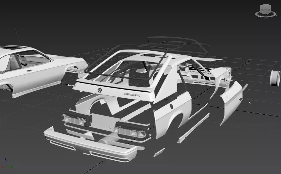 DODGE CHARGER L BODY 1987 SEPARATED-READY TO PRINT 3D print model_8