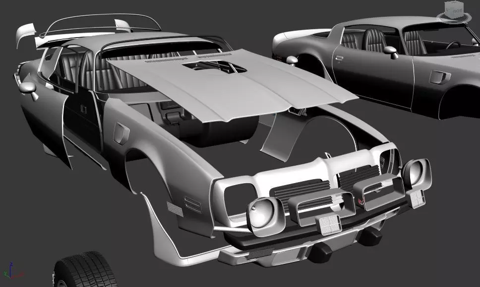 PONTIAC FIREBIRD TRANSAM 1975 SEPARATED-READY TO PRINT 3D print model_10