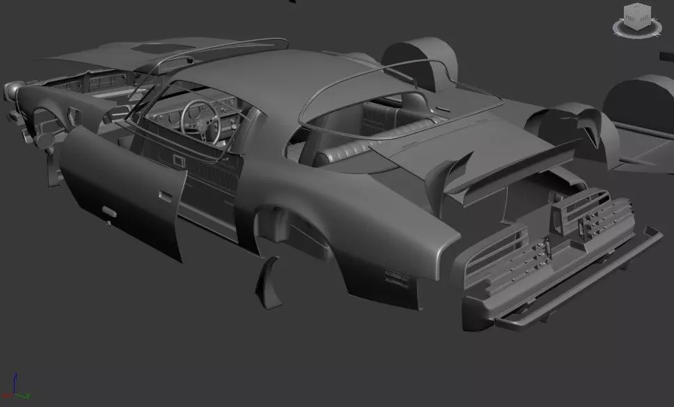 PONTIAC FIREBIRD TRANSAM 1975 SEPARATED-READY TO PRINT 3D print model_13