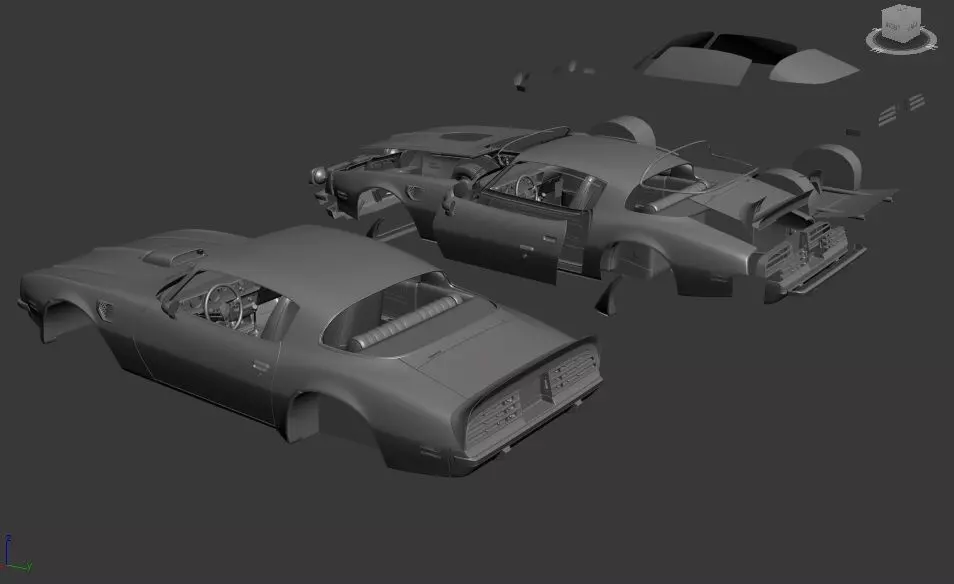 PONTIAC FIREBIRD TRANSAM 1975 SEPARATED-READY TO PRINT 3D print model_9
