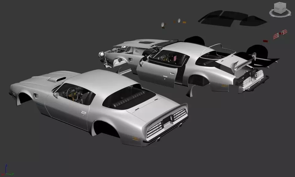 PONTIAC FIREBIRD TRANSAM 1975 SEPARATED-READY TO PRINT 3D print model_8
