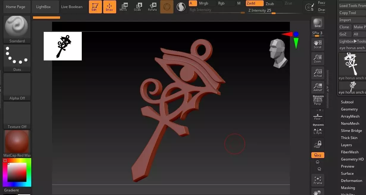 EYE OF HORUS ANKH CROSS ANCIENT EGYPT PENDANT 3D print model_6