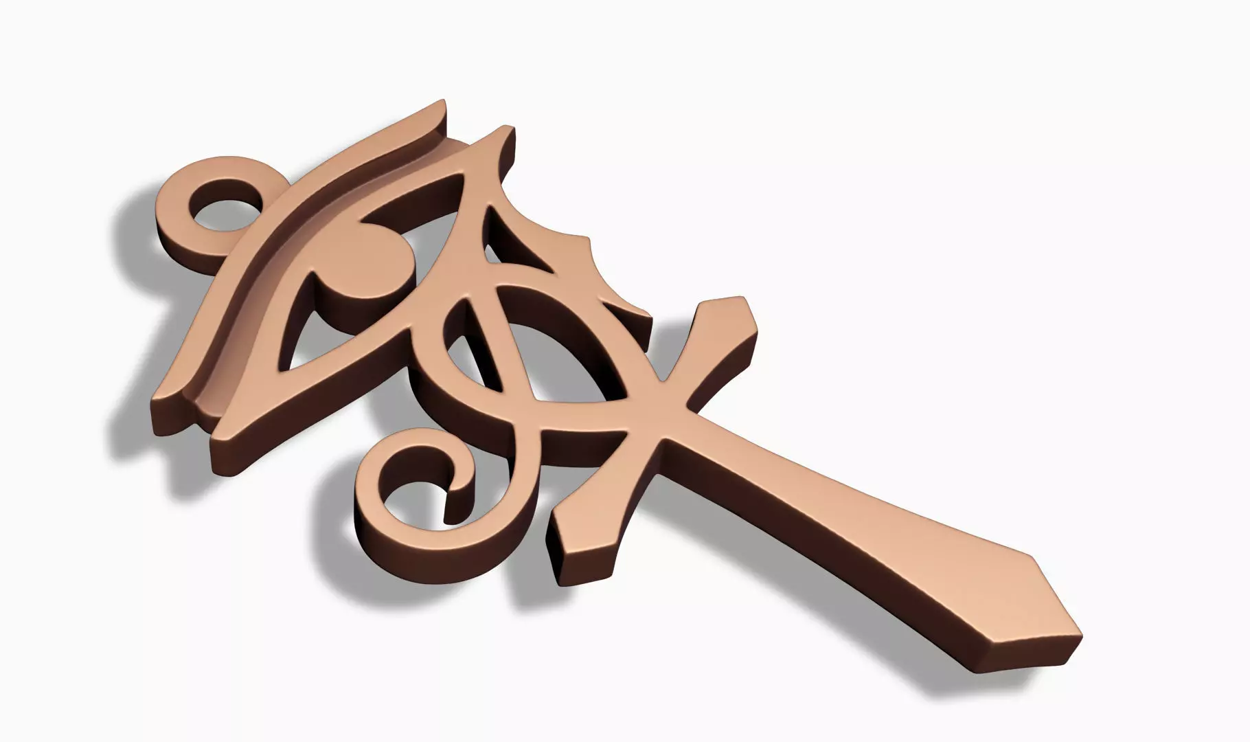 EYE OF HORUS ANKH CROSS ANCIENT EGYPT PENDANT 3D print model_1