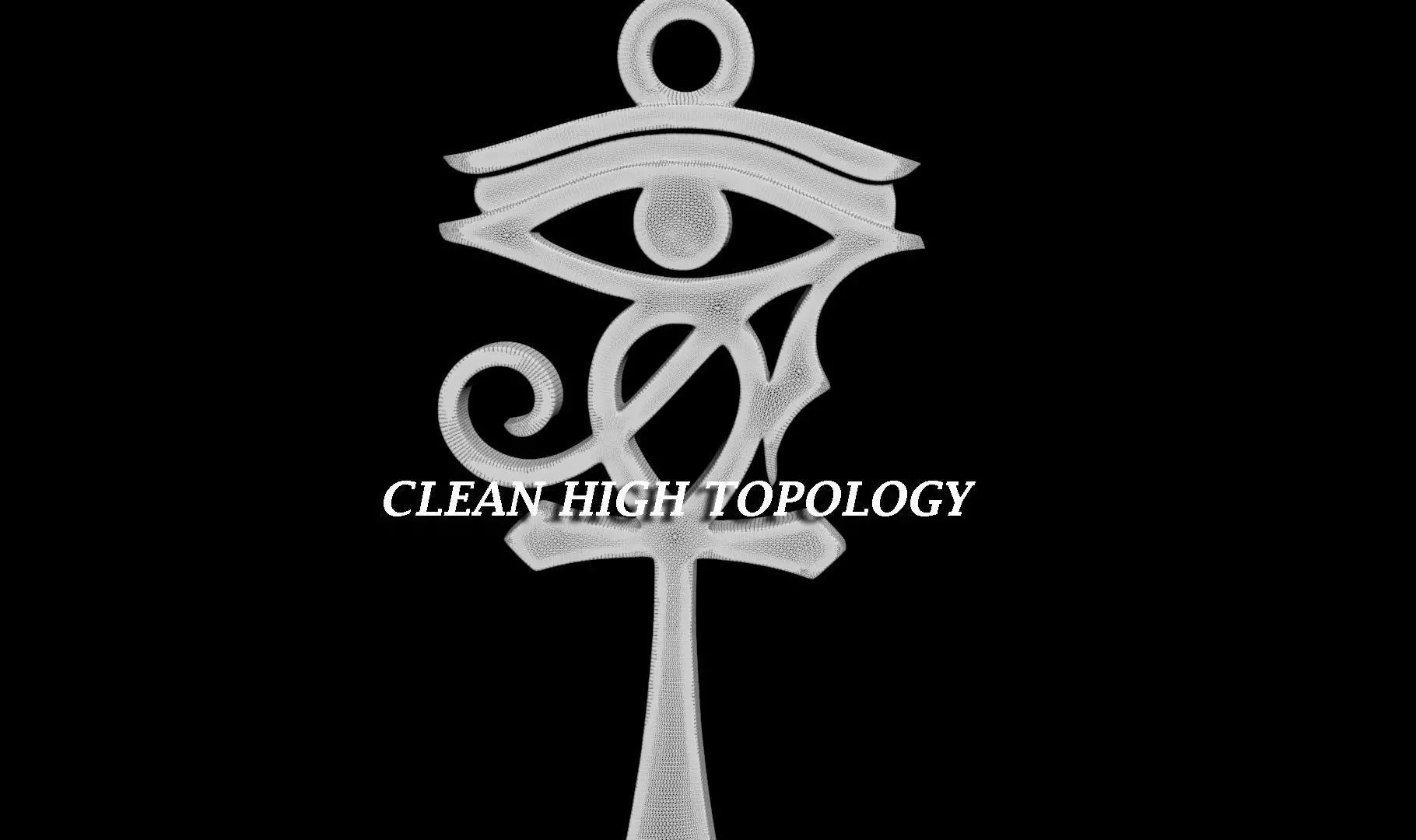 EYE OF HORUS ANKH CROSS ANCIENT EGYPT PENDANT 3D print model_4