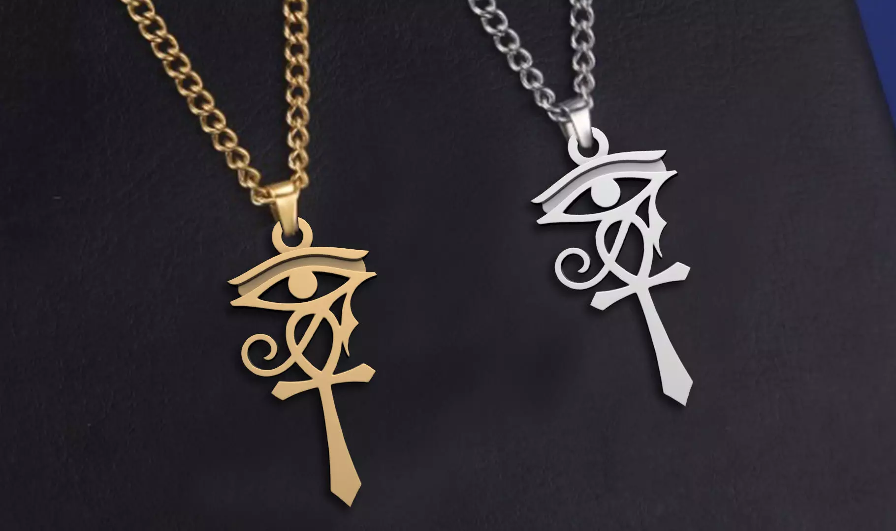 EYE OF HORUS ANKH CROSS ANCIENT EGYPT PENDANT 3D print model_0