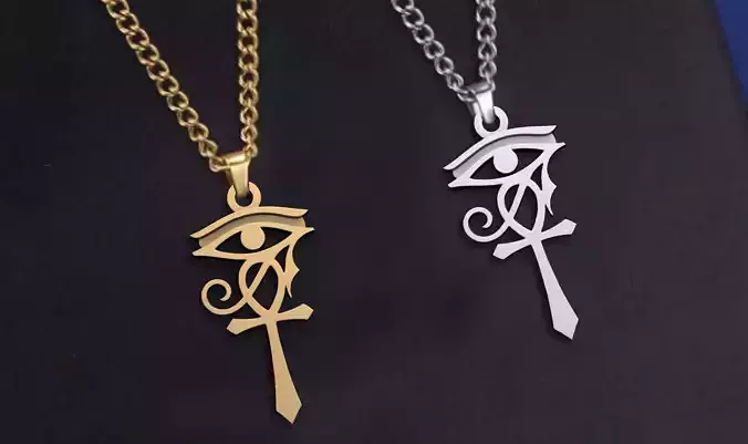 EYE OF HORUS ANKH CROSS ANCIENT EGYPT PENDANT 3D print model