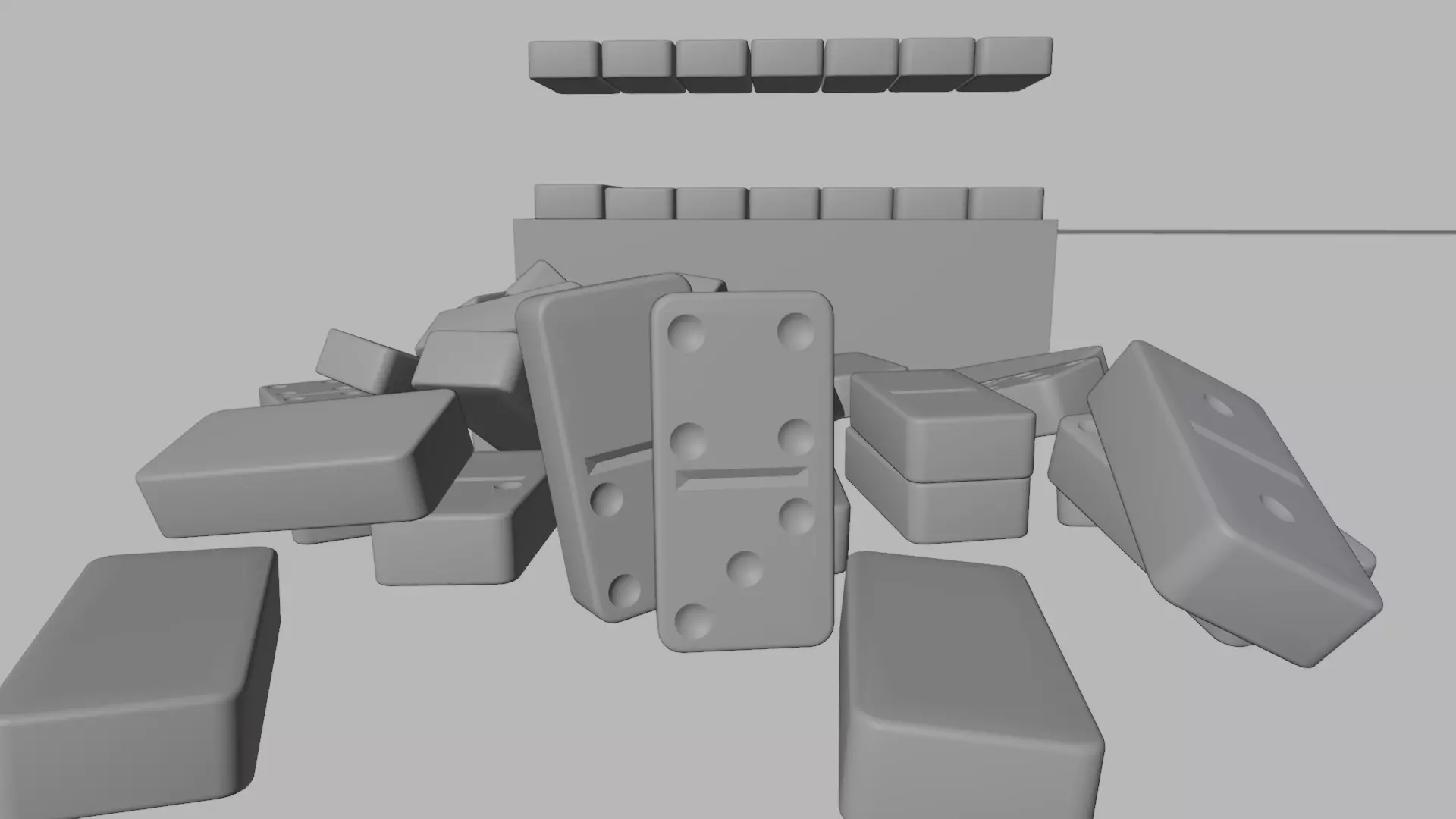 untextured Domino Set 3D model