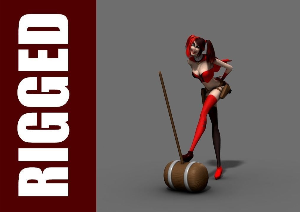 Harley Quinn Rig - Legacy 3D model_0