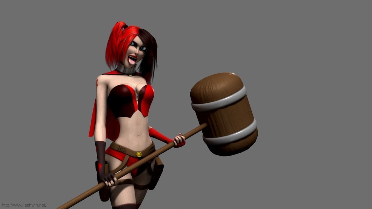 Harley Quinn Rig - Legacy 3D model_4