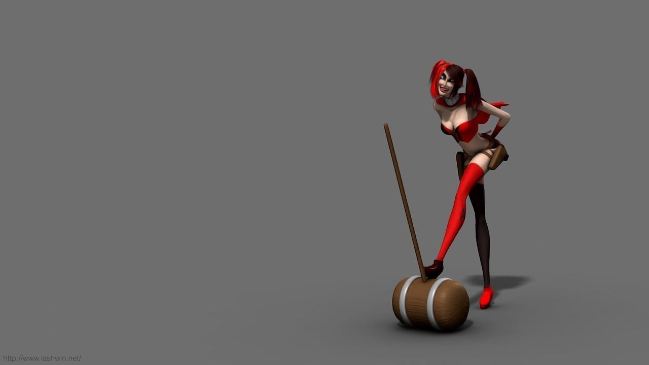 Harley Quinn Rig - Legacy 3D model_1