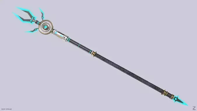 Scifi spear Low-poly 3D model