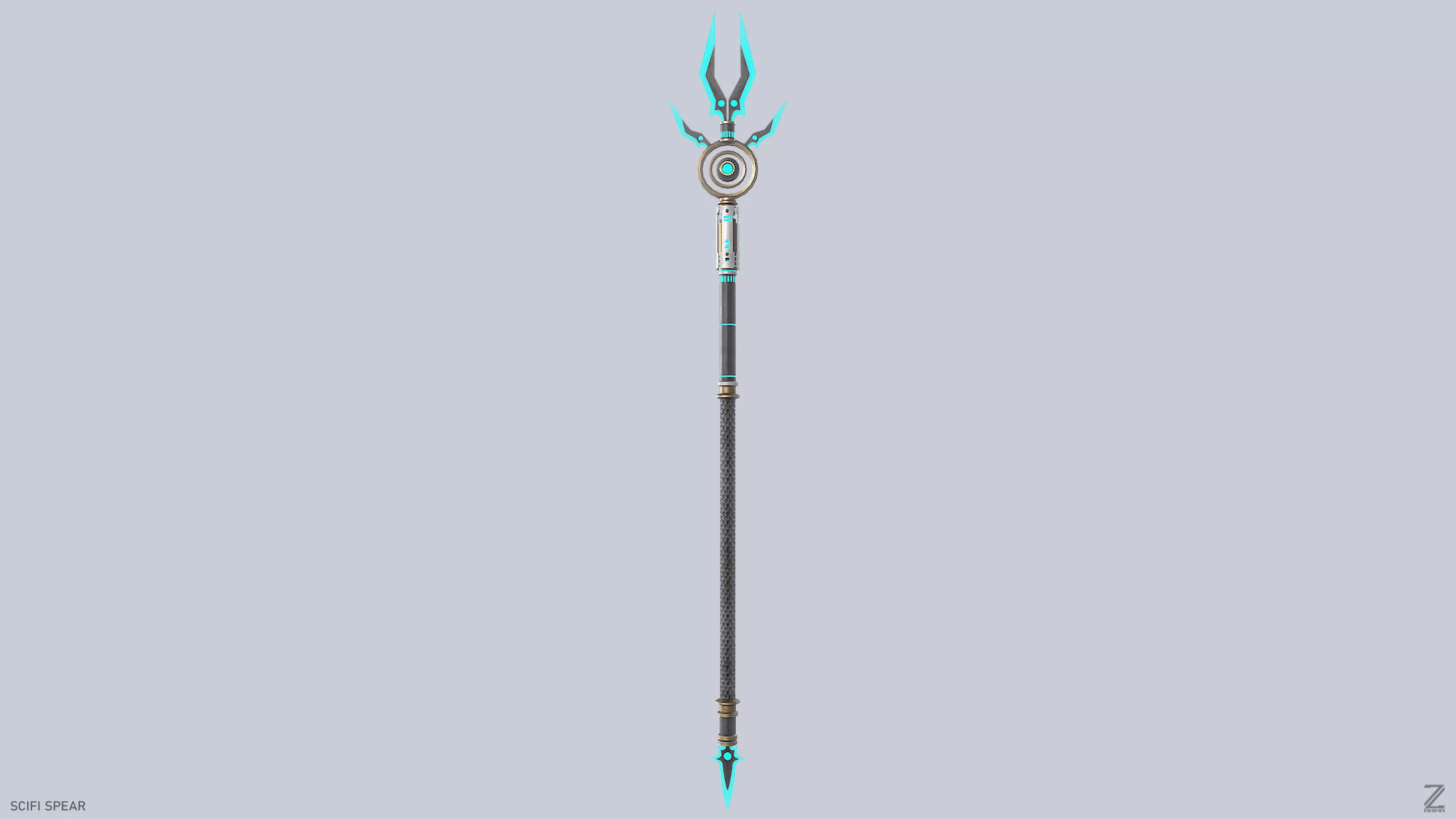 Scifi spear Low-poly 3D model_4