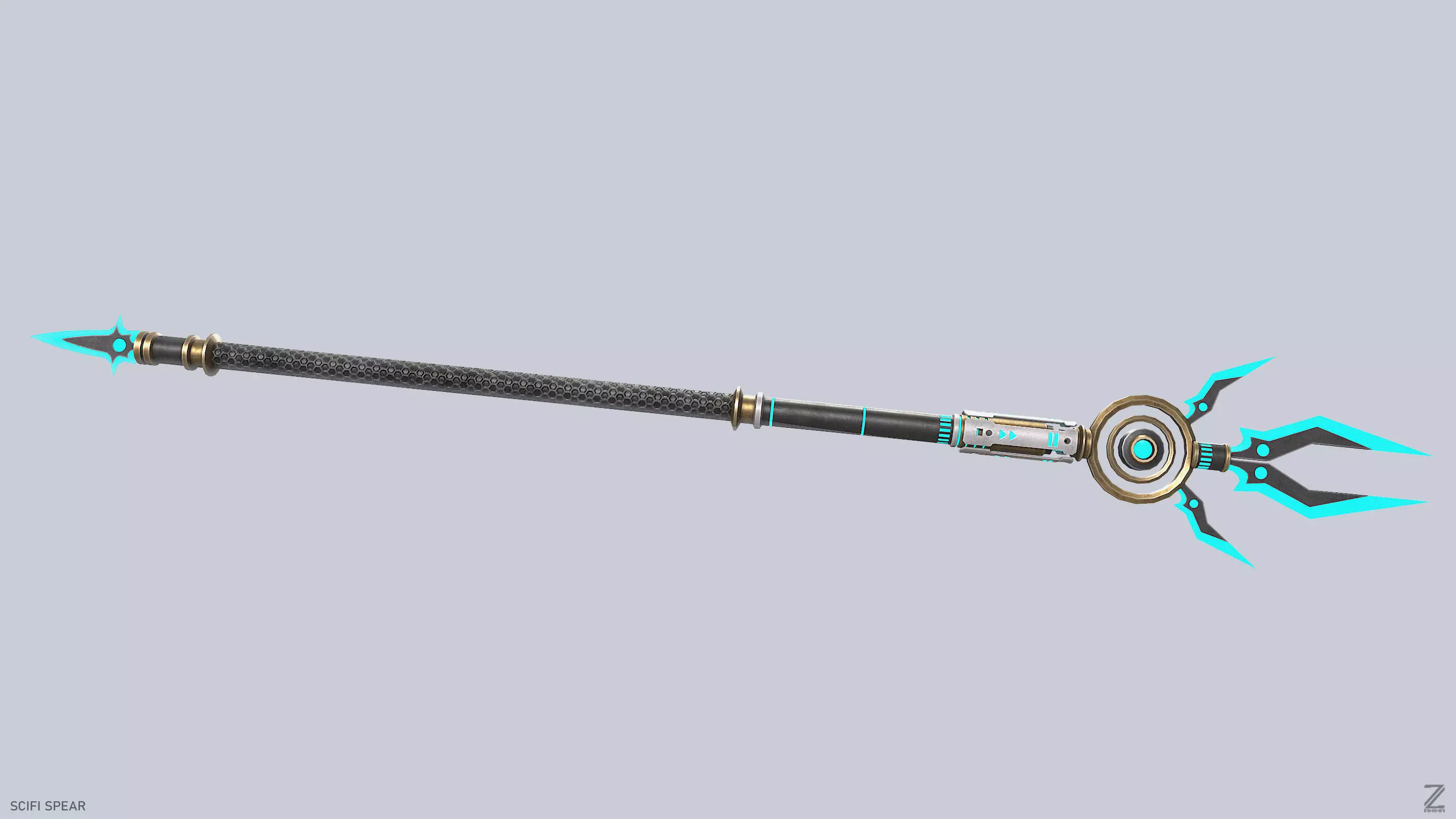 Scifi spear Low-poly 3D model_8