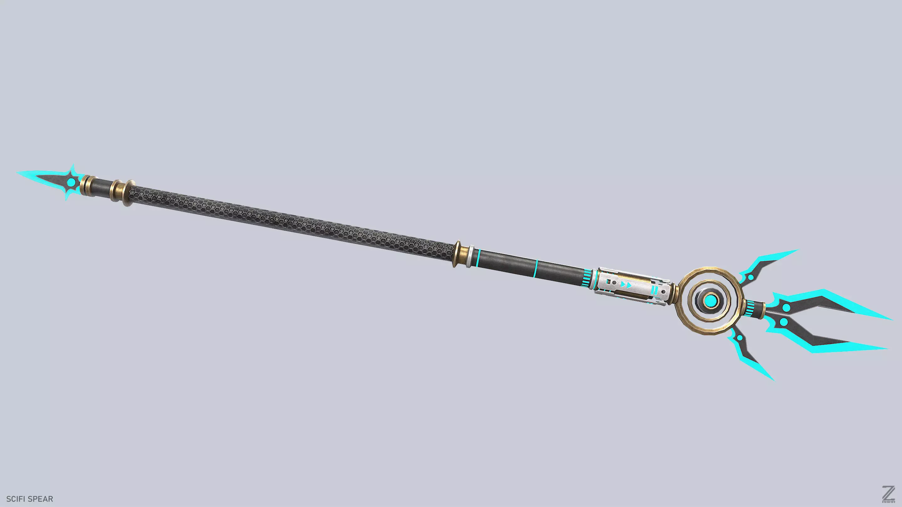 Scifi spear Low-poly 3D model_6