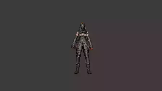 Assassin Woman Stealth Character 3D Model