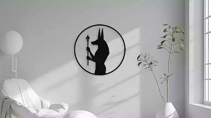 Anubis Egyptian God Wall Art Silhouette Decor
