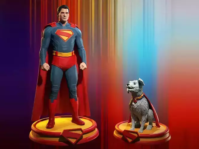 David Corenswet Superman and Krypto 2025 3D Print Model  3D print model