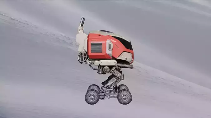 Textured Sci-Fi Rover Vehicle 3D Model Space Exploration Car