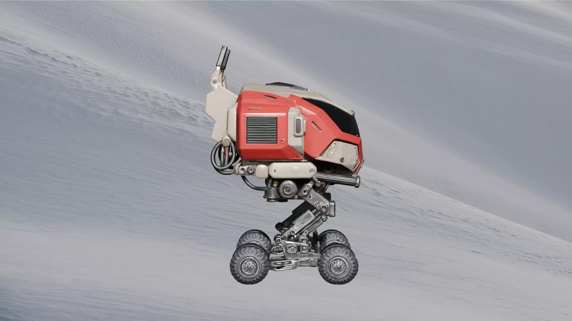 Textured Sci-Fi Rover Vehicle 3D Model Space Exploration Car 3D print model