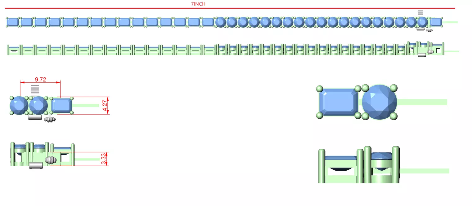 Tennis Bracelet 3dm stl renders Animation video details 3D print model_12