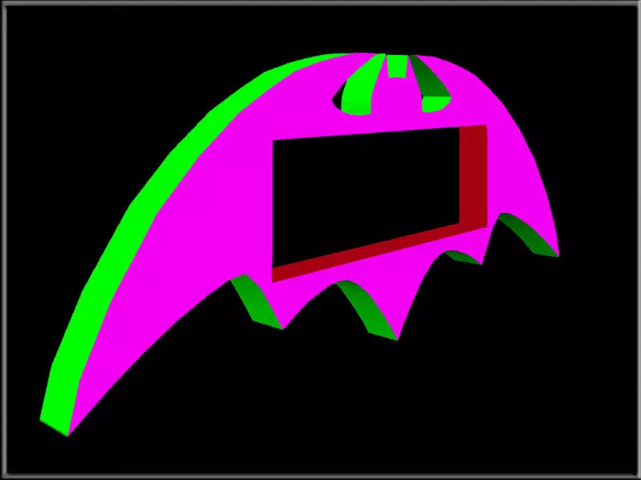 Bat Halloween Sign 07 Low-poly 3D model_2