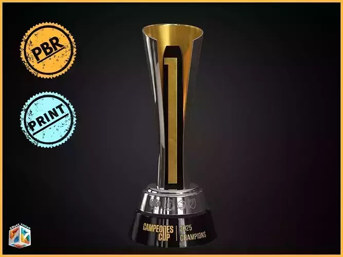 Campeones Cup football Trophy award 3D model