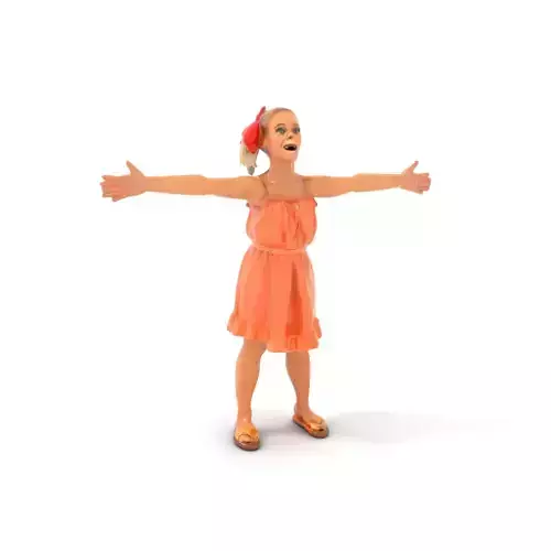 Young Girl Summer Dress Model Pack Low-poly 3D model