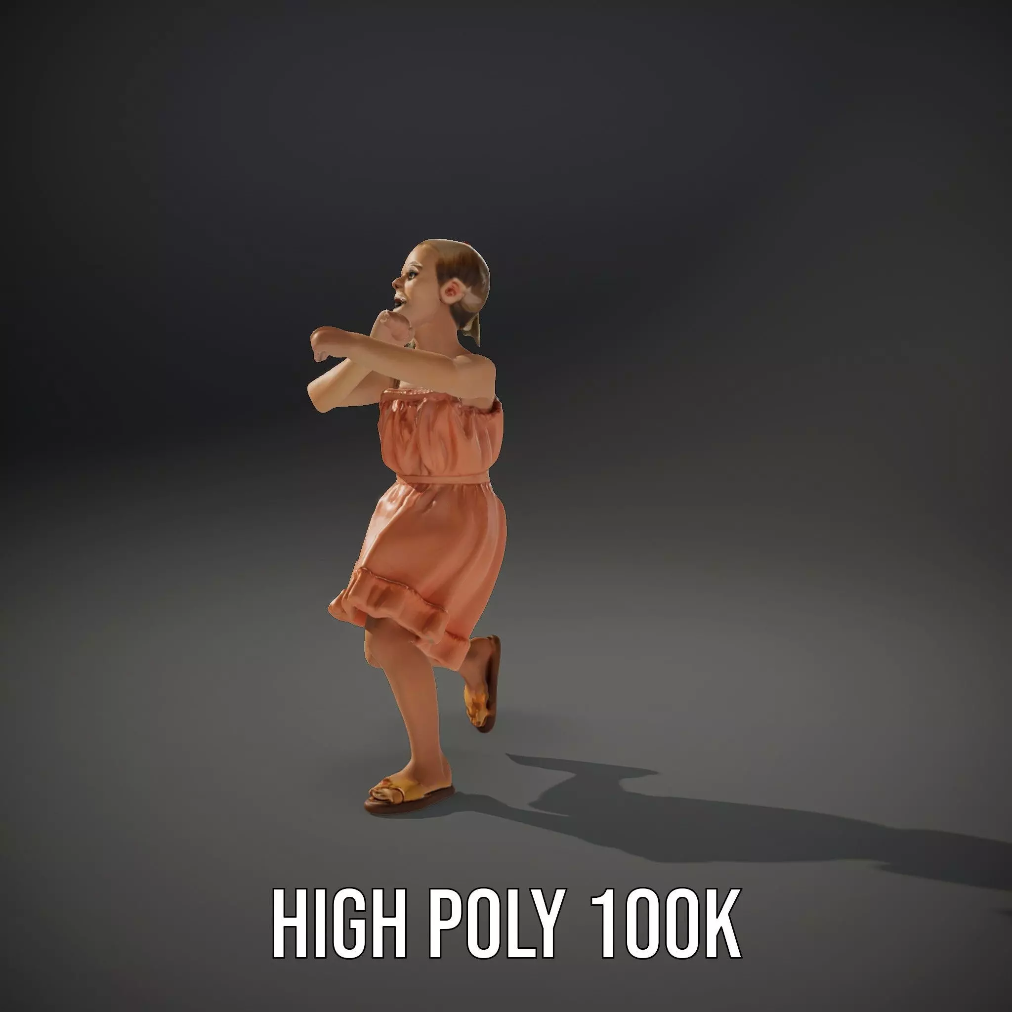 Young Girl Summer Dress Model Pack Low-poly 3D model_34