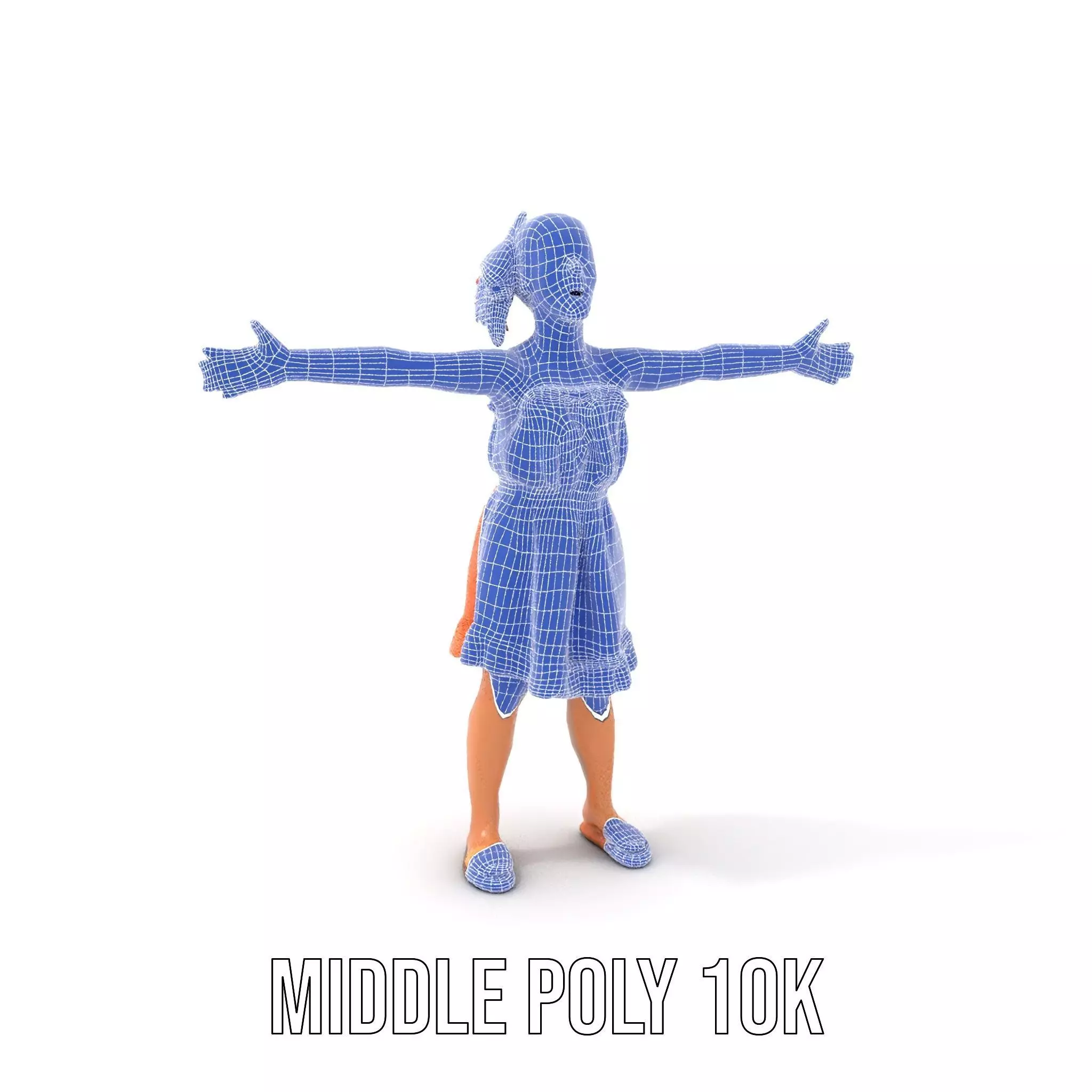 Young Girl Summer Dress Model Pack Low-poly 3D model_19