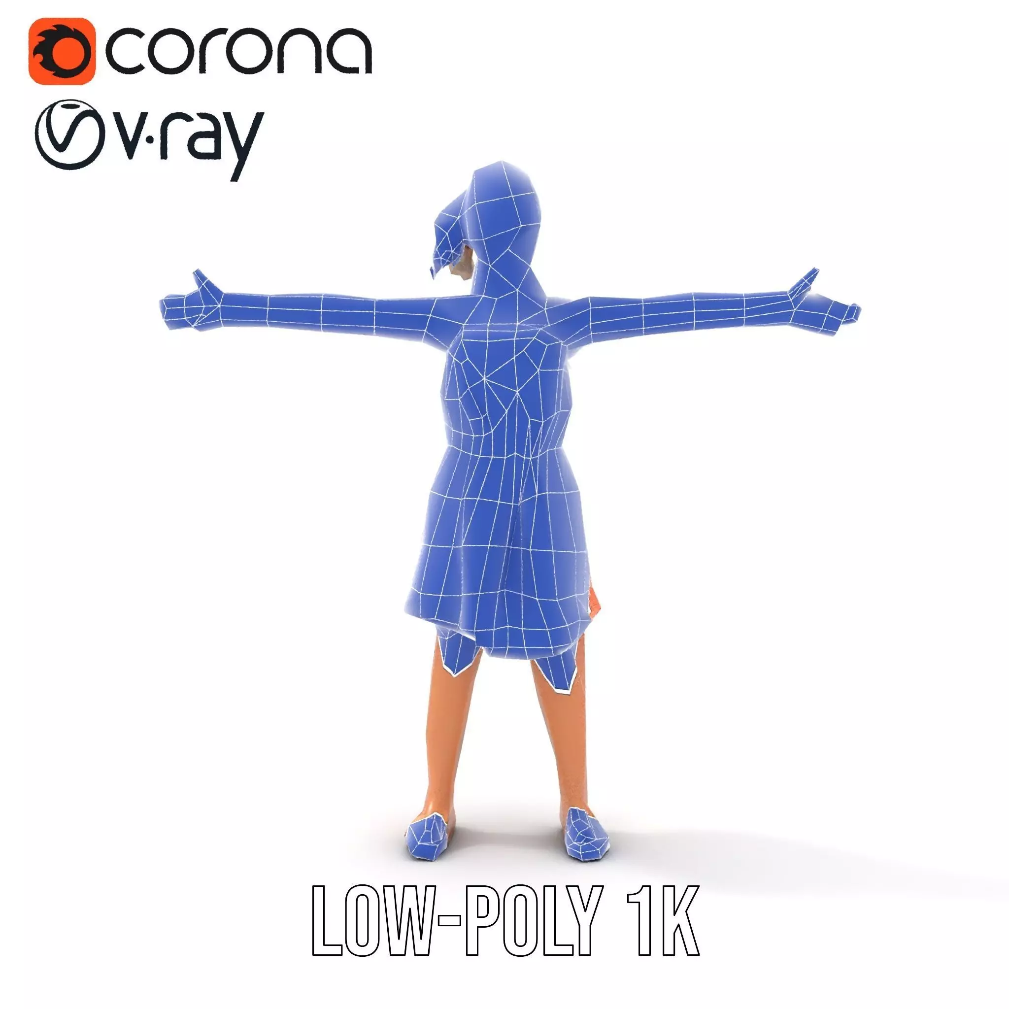 Young Girl Summer Dress Model Pack Low-poly 3D model_17