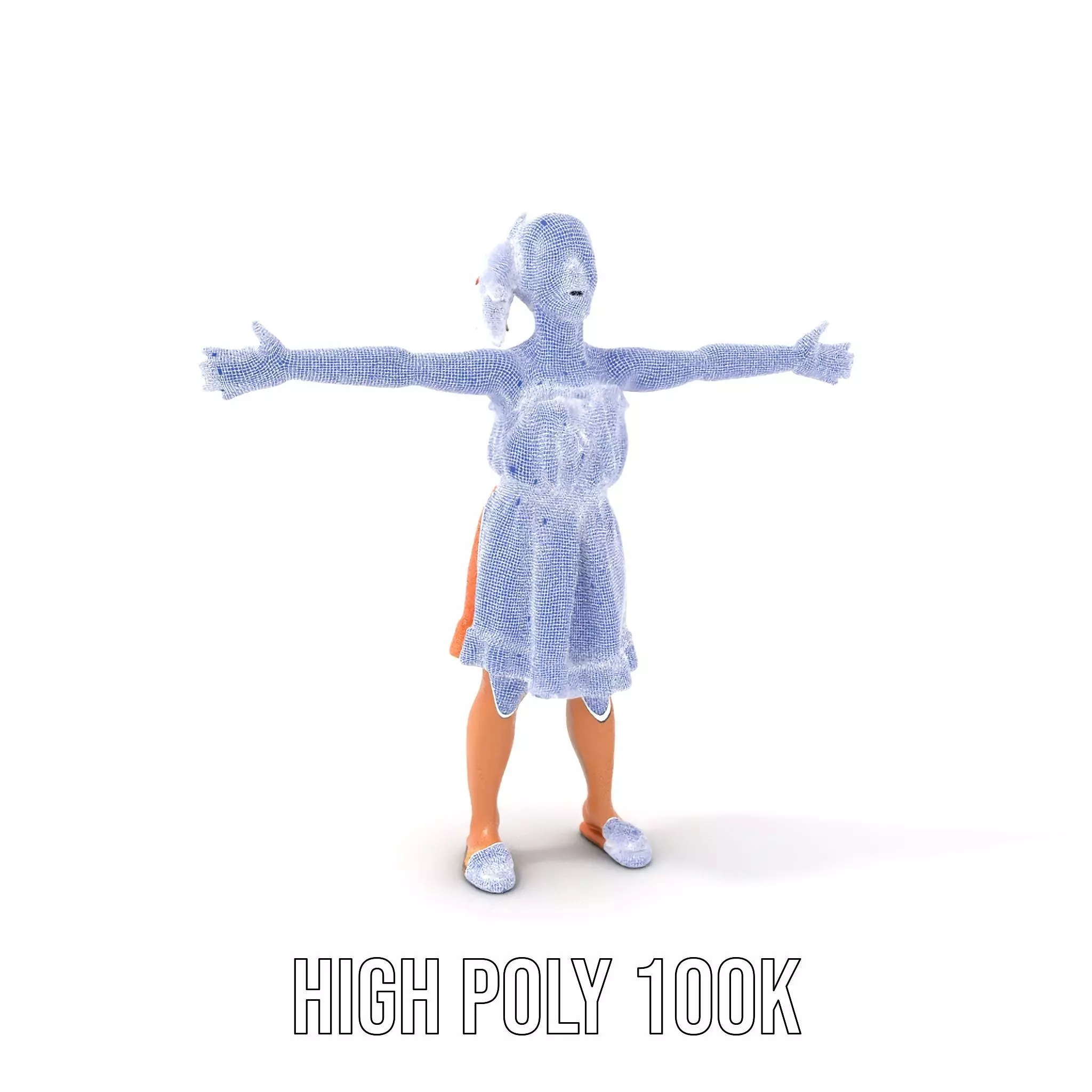 Young Girl Summer Dress Model Pack Low-poly 3D model_5