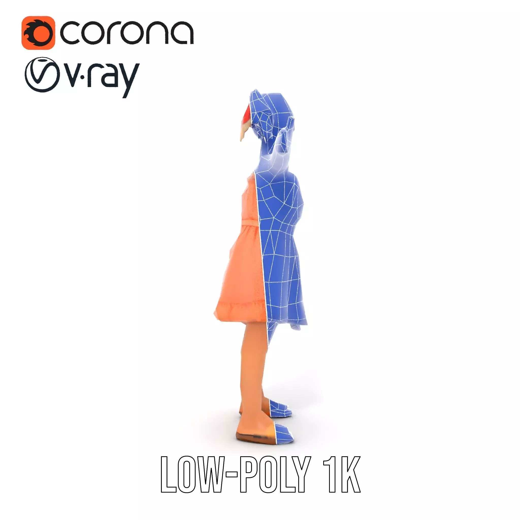 Young Girl Summer Dress Model Pack Low-poly 3D model_31