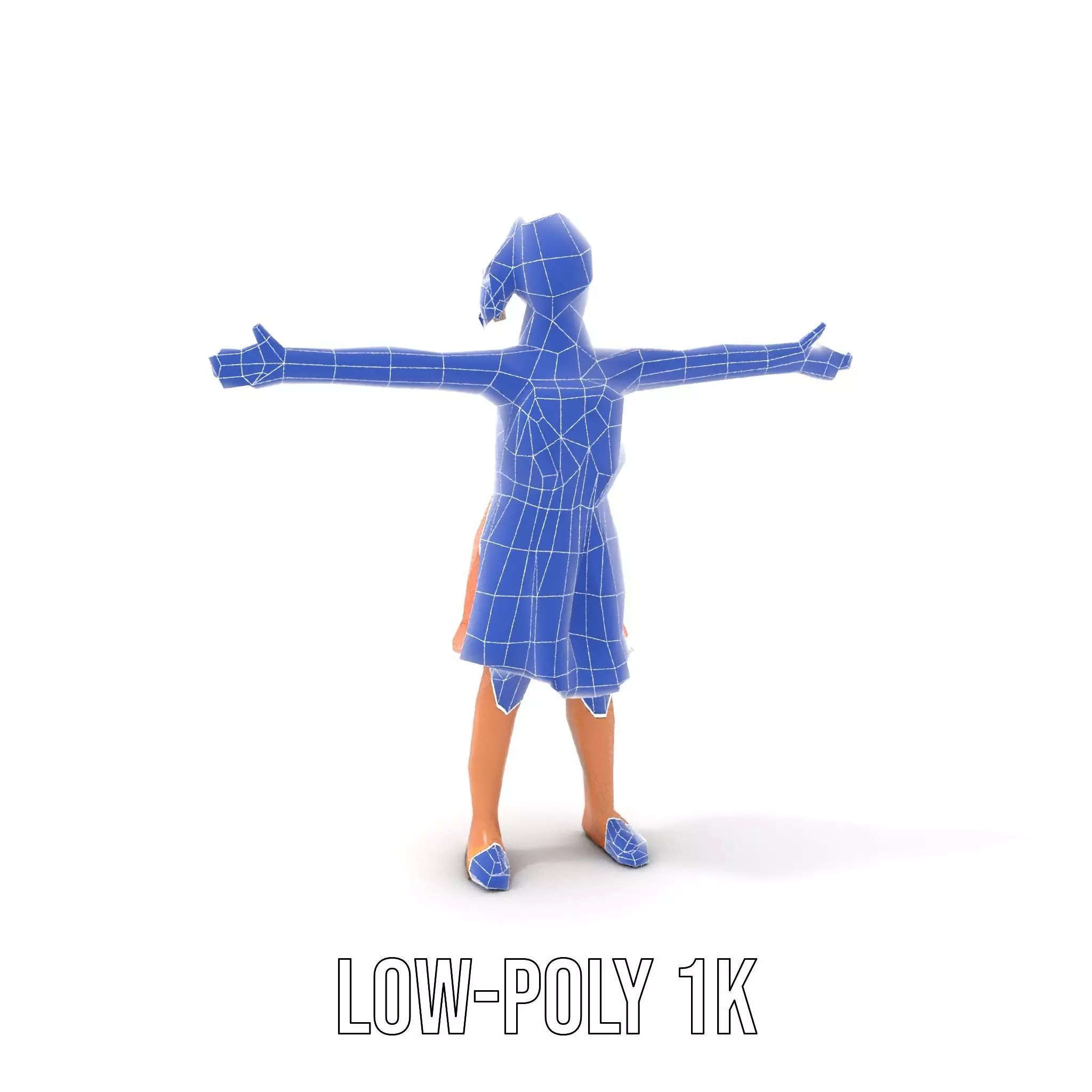 Young Girl Summer Dress Model Pack Low-poly 3D model_28