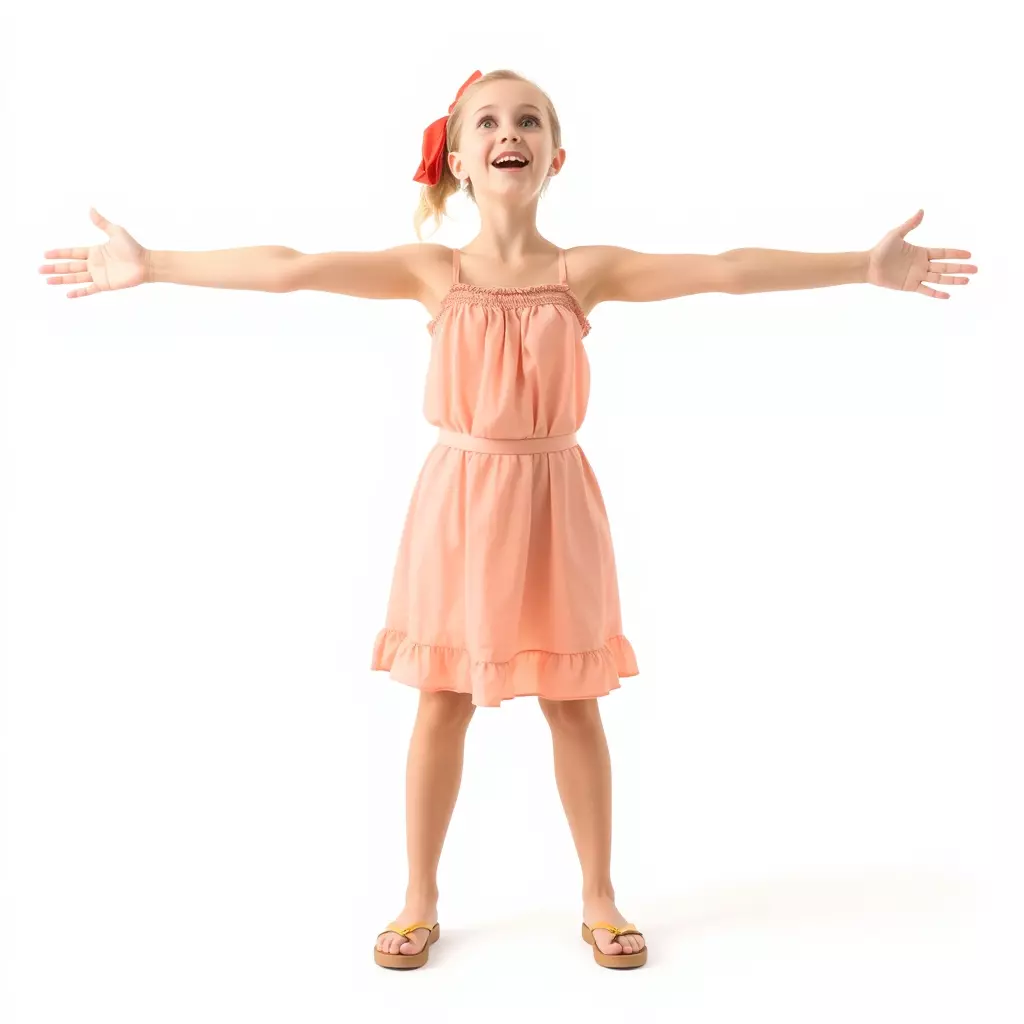 Young Girl Summer Dress Model Pack Low-poly 3D model_3