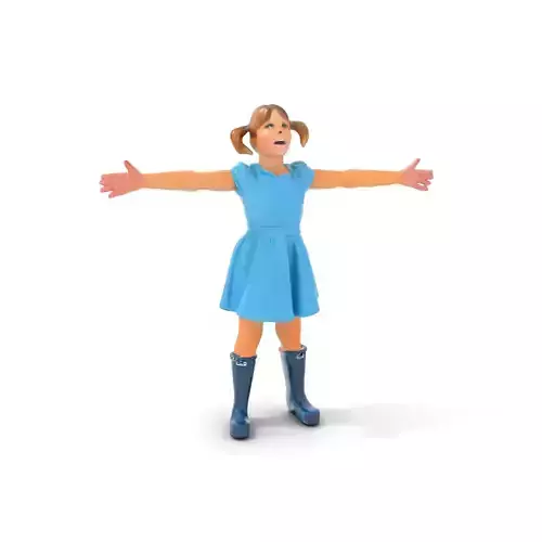 Child Character Model Pack in Blue Outfit and Boots