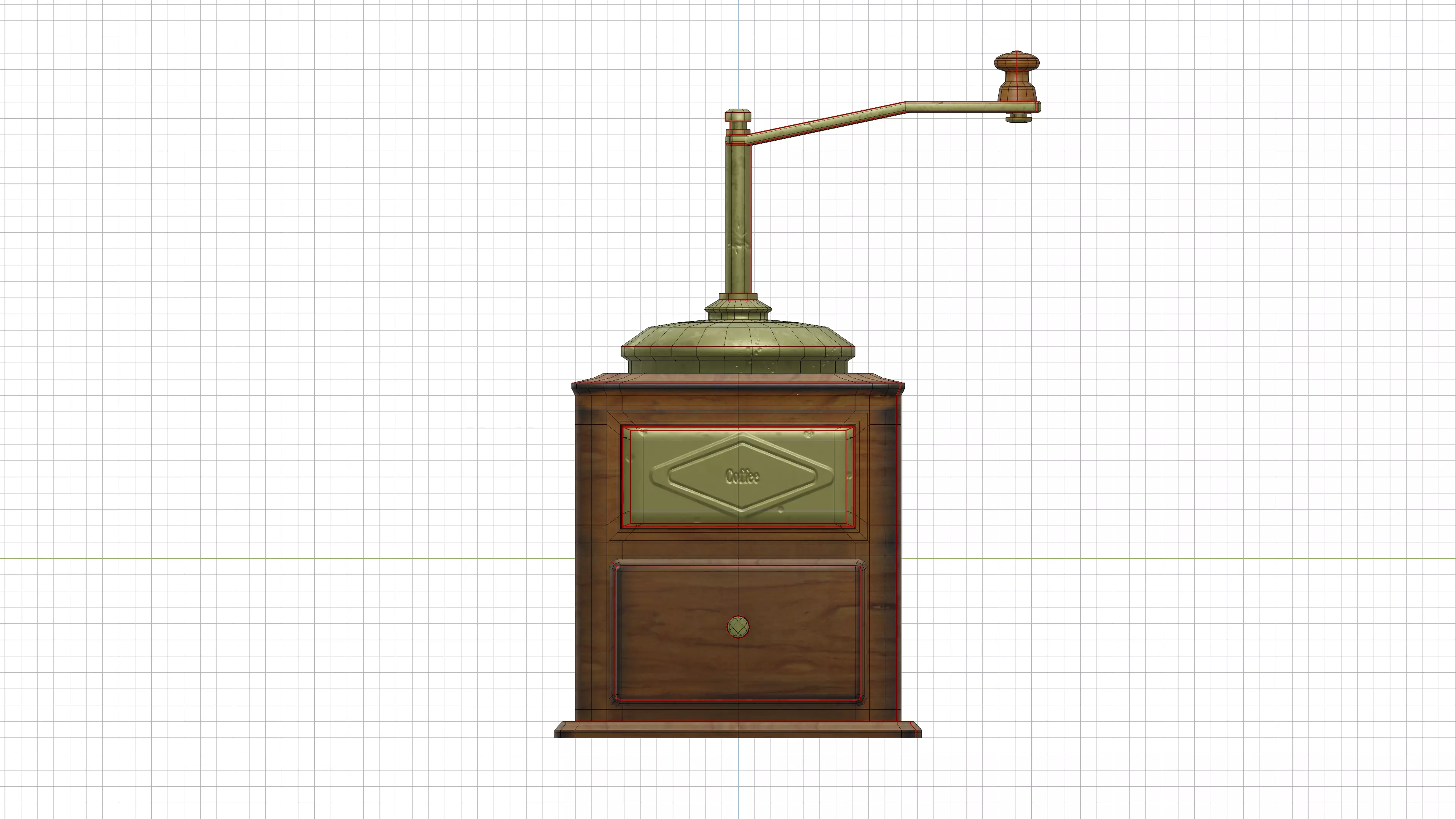 Low Poly Coffee Grinder 3D model_2