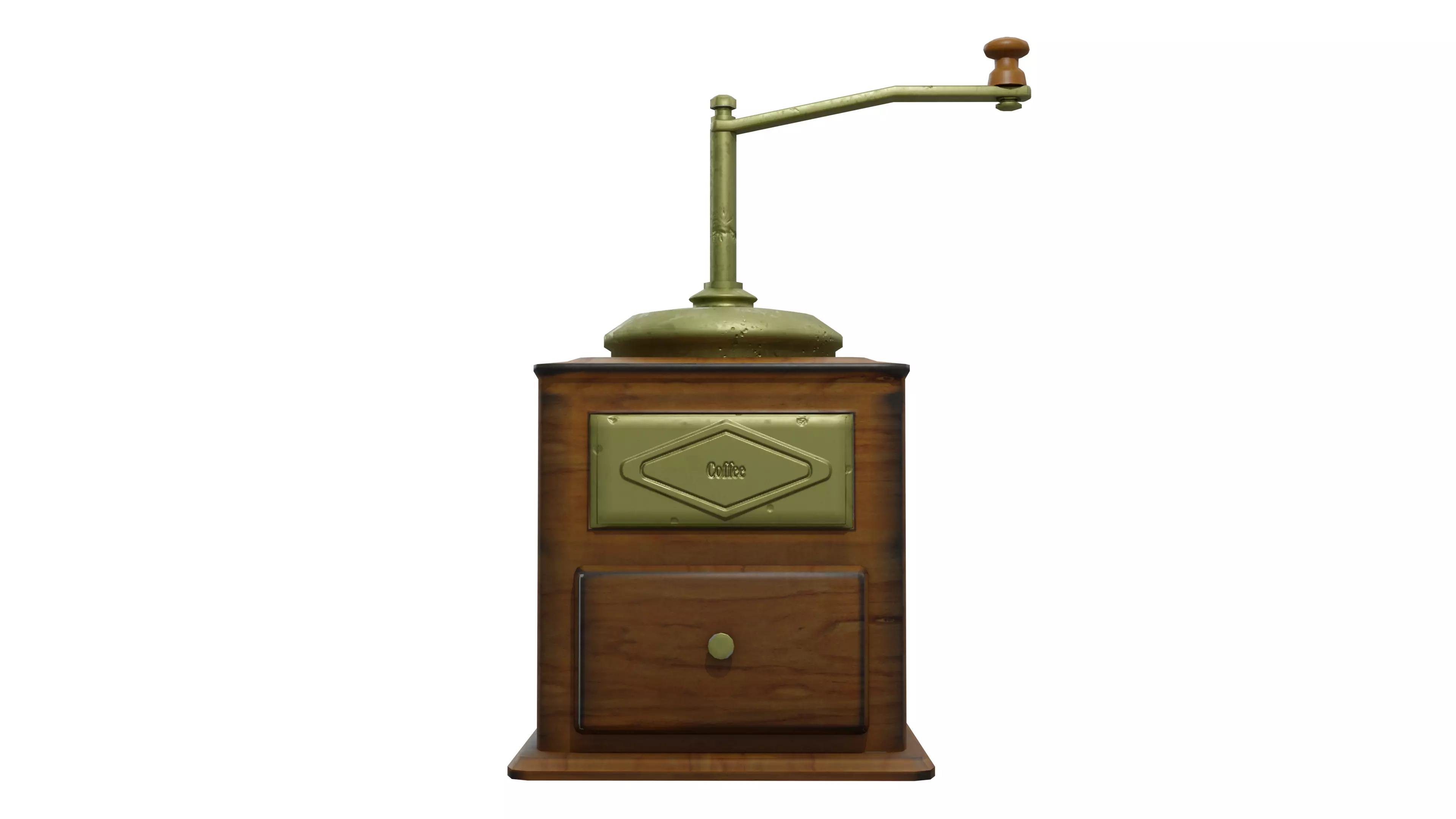 Low Poly Coffee Grinder 3D model_0