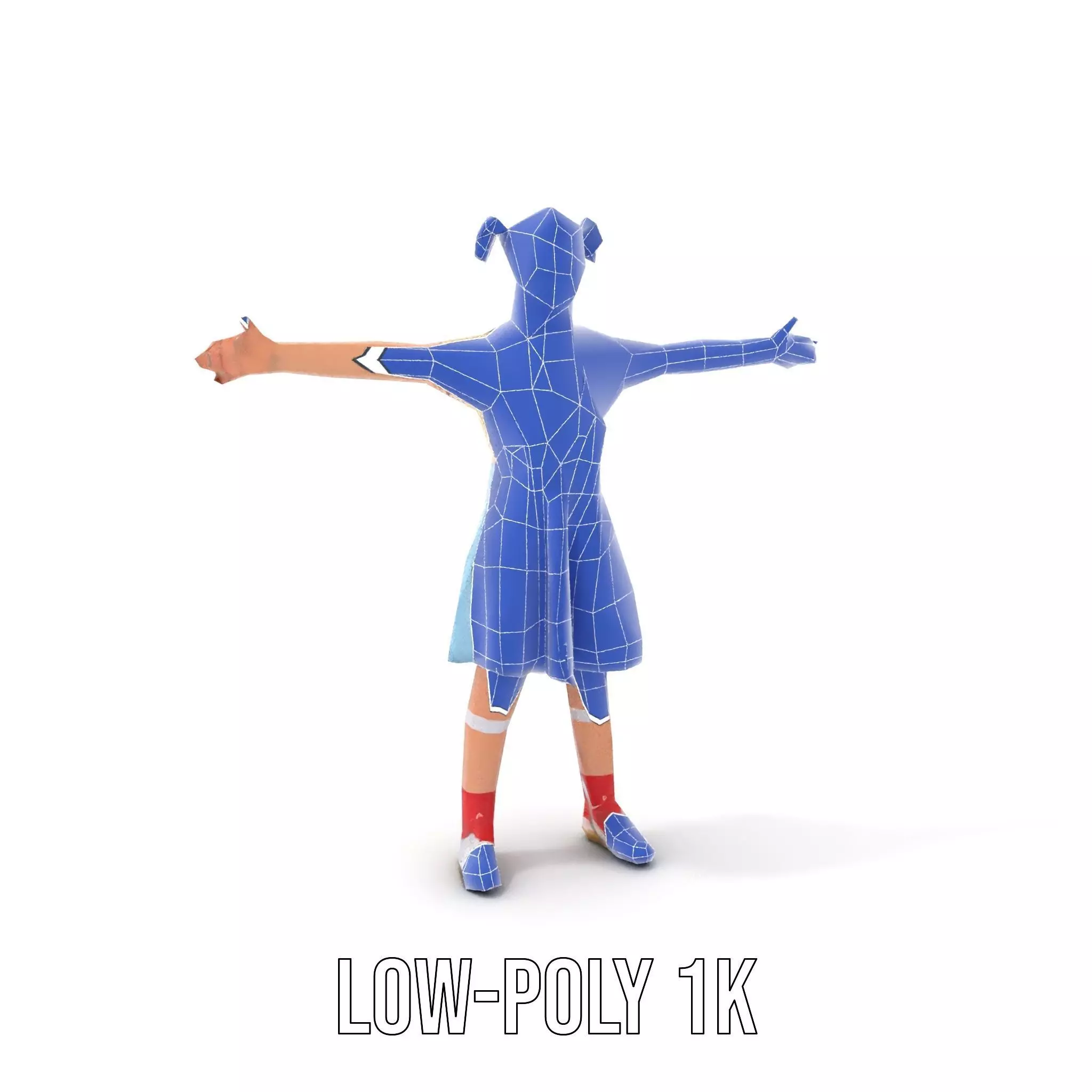 Smiling Girl in Casual Outfit Model Pack Low-poly 3D model_12