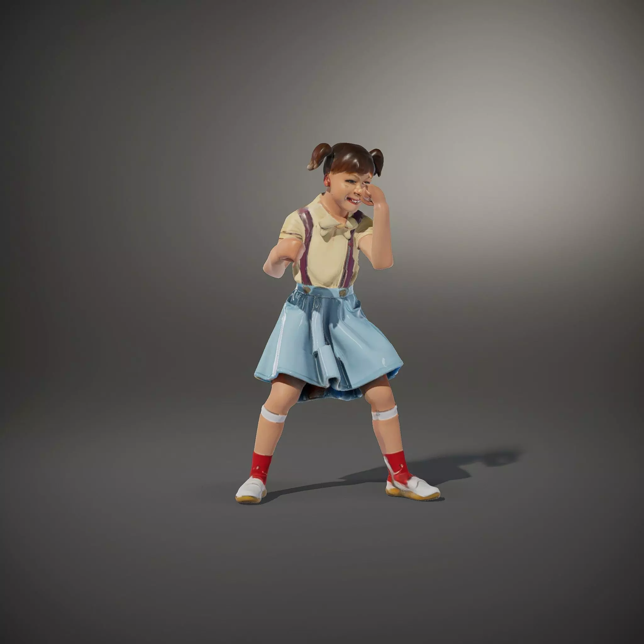 Smiling Girl in Casual Outfit Model Pack Low-poly 3D model_34