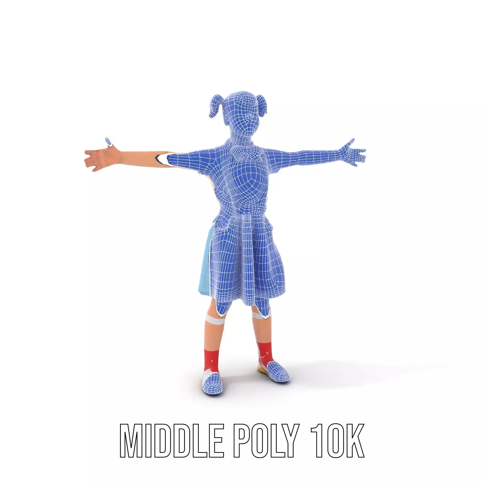 Smiling Girl in Casual Outfit Model Pack Low-poly 3D model_19