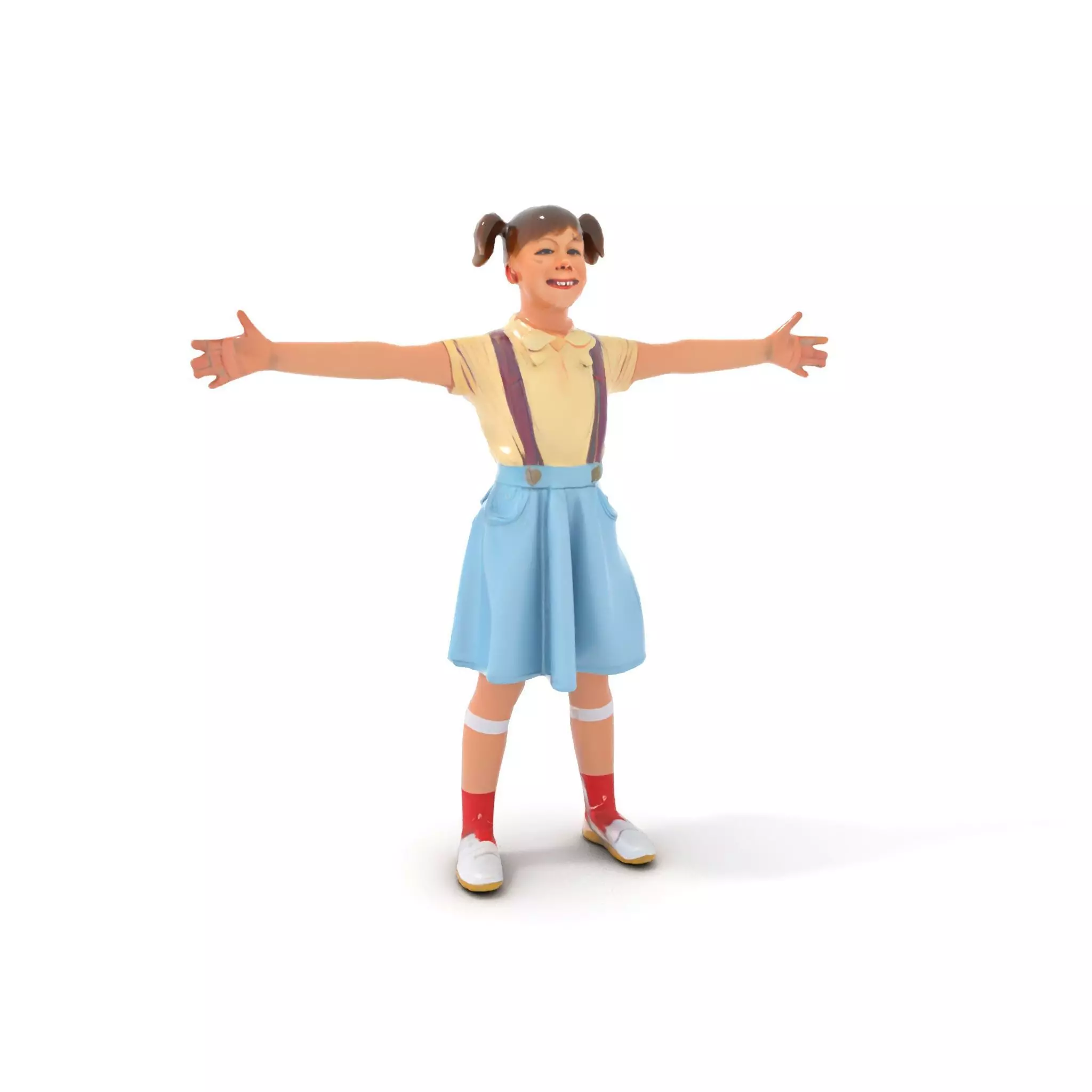 Smiling Girl in Casual Outfit Model Pack Low-poly 3D model_7