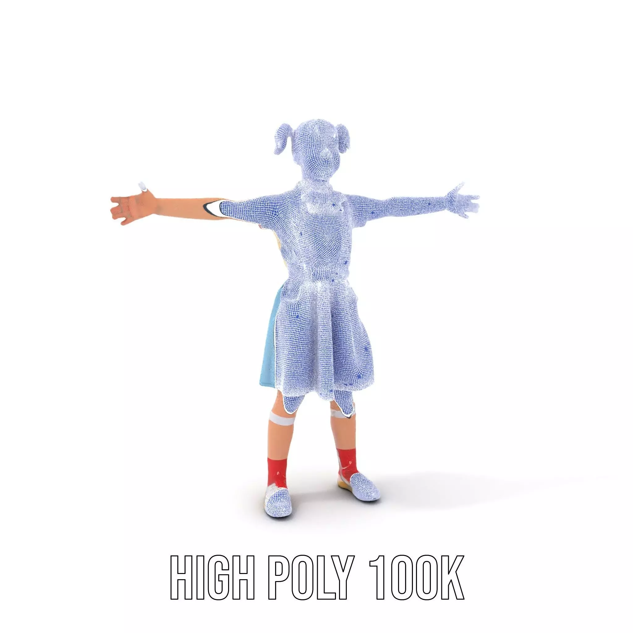 Smiling Girl in Casual Outfit Model Pack Low-poly 3D model_5