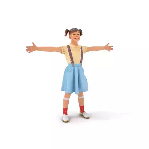 Smiling Girl in Casual Outfit Model Pack Low-poly 3D model