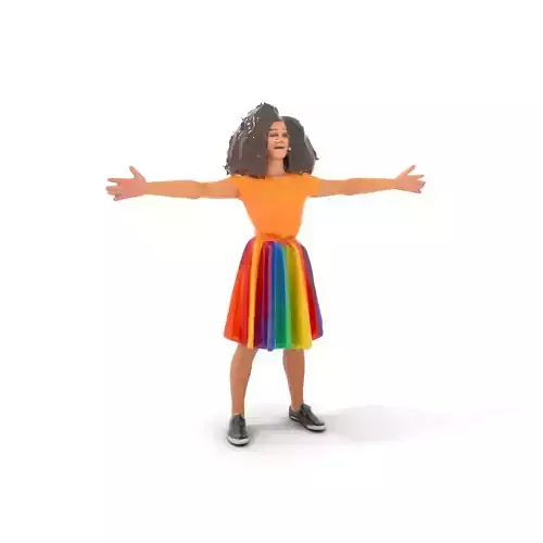Colorful Rainbow Dress Model Pack for Diverse Animation Low-poly 3D model