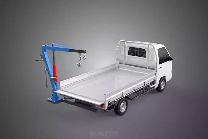 FOLDING MOUNTED BED CRANE HOIST LIFTING HAND WINCH PICKUP TRUCK 3D model