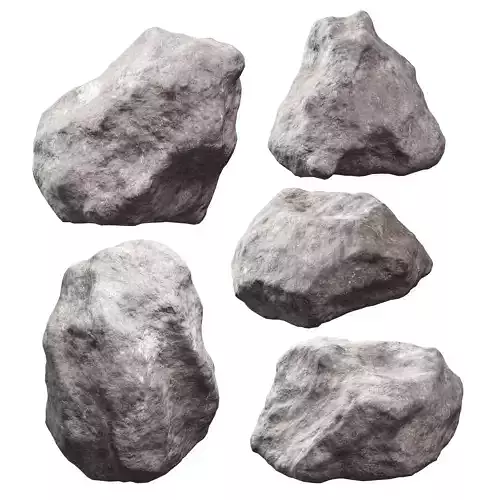 Low Poly Rocks Set 09 3D model