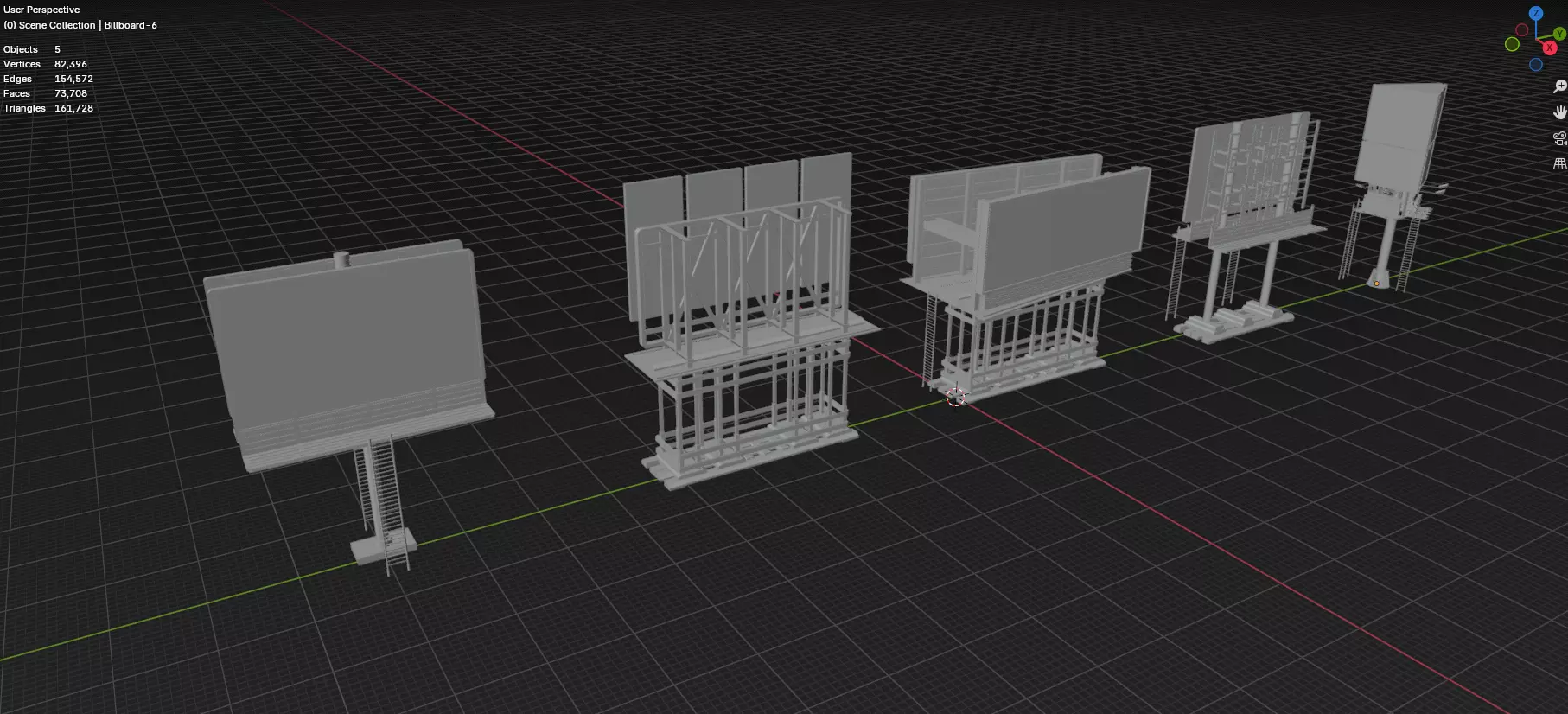 Advertisement And Street Billboards Pack - 3 - 20 Assets 3D model_80